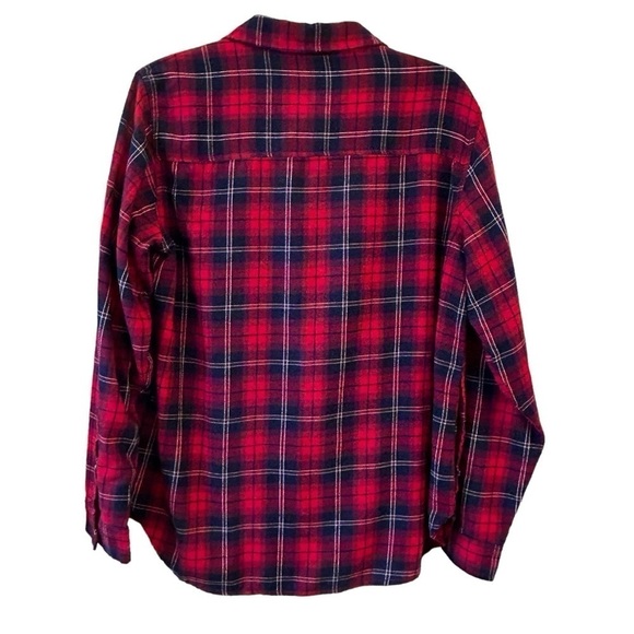 Red Navy JACHS NY Medium Flannel Long Sleeve Plaid Flurry Season - Picture 2 of 8